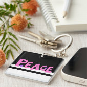 MAZIPOODLES Vredes Roze Sleutelhanger (Voorkant Rechts)