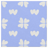 Mazipoodles witte harten op blauw stof (Close Up)