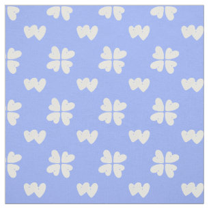 Mazipoodles witte harten op blauw stof