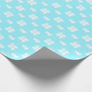Mazipoodles witte harten op turquoise blauw cadeaupapier
