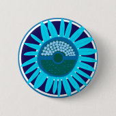 Mazipoodles Zonneschijn: Blauw 1 Ronde Button 5,7 Cm (Voorkant)