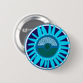 Mazipoodles Zonneschijn: Blauw 1 Ronde Button 5,7 Cm (Voorkant /achterkant)