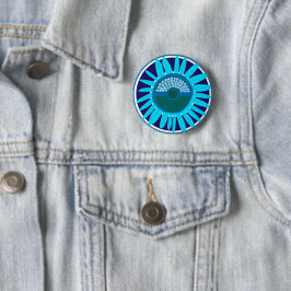 Mazipoodles Zonneschijn: Blauw 1 Ronde Button 5,7 Cm
