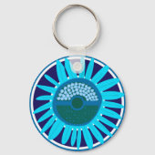 Mazipoodles Zonneschijn: Blauw 1 Sleutelhanger (Voorkant)