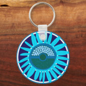 Mazipoodles Zonneschijn: Blauw 1 Sleutelhanger (Voorkant)