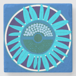 Mazipoodles Zonneschijn: Blauw 1 Stenen Onderzetter