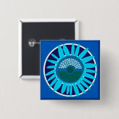 Mazipoodles Zonneschijn: Blauw 1 Vierkante Button 5,1 Cm (Voorkant /achterkant)