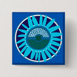 Mazipoodles Zonneschijn: Blauw 1 Vierkante Button 5,1 Cm
