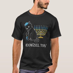 Mazzel Tov Chanoeka Joodse Kattenbezitter Hanukkah T-shirt