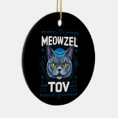 Mazzel Tov Hanukkah Joods Kat Vakantie Keramisch Ornament (Rechts)