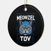 Mazzel Tov Hanukkah Joods Kat Vakantie Keramisch Ornament (Links)