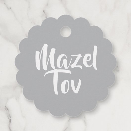 Mazzel Tov zilver Bedankjes Labels (Achterkant)