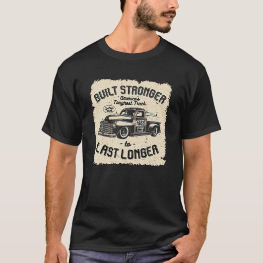 mb 1955  vrachtwagen op zaterdag gebouwd sterker t t-shirt (Voorkant)