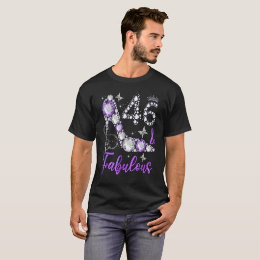 Mb 46 en Fabulous 46th Birthday Diamond High Hiel T-shirt (Voorkant volledig)
