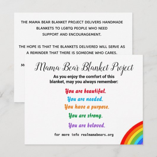 MB Blanket Project Post Card Briefkaart (Voorkant / Achterkant)