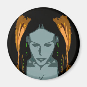MB Cyber Chick Vector Art Magnet