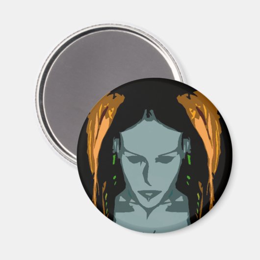 MB Cyber Chick Vector Kunstmagneet Magneet (Voorkant / Achterkant)