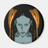 MB Cyber Chick Vector Kunstmagneet Magneet (Voorkant)