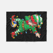 MB Elf Dabbing Volleybalspeler Christmas Dab XMA Fleece Deken (Voorkant (Horizontaal))