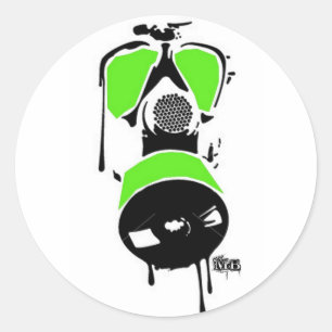 MB Groene & Zwarte Gasmasker Stickers