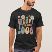 MB Groovy sinds 2006 Retro Hippie Flower 16e Geboo T-shirt (Voorkant)