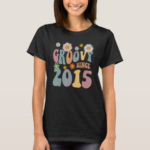 MB Groovy Sinds 2015 Retro Hippie Flower 7e geboor T-shirt