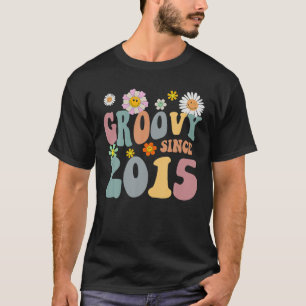 Mb Groovy sinds 2015 Retro Hippie Flower 7th Birth T-shirt