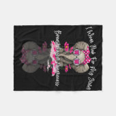 MB Ik Draag roze voor mijn zus olifant borstkanker Fleece Deken (Voorkant (Horizontaal))