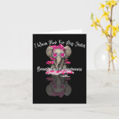 MB Ik Draag roze voor mijn zus olifant borstkanker Kaart (Gele Bloem)
