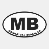 MB Manhattan Beach Ovale Sticker (Voorkant)