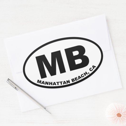 MB Manhattan Beach Ovale Sticker (Envelop)