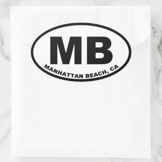 MB Manhattan Beach Ovale Sticker (Tas)