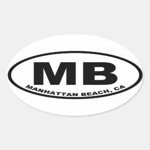 MB Manhattan Beach Ovale Sticker