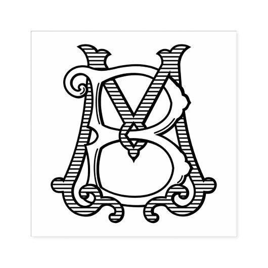 MB Monogram BM Monogram Rubber Ink Stamp Rubberstempel (Afrduk)
