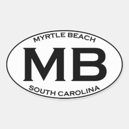 MB - Myrtle Beach, Zuid-Carolina Ovale Sticker