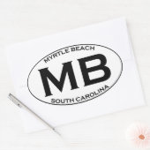 MB - Myrtle Beach, Zuid-Carolina Ovale Sticker (Envelop)