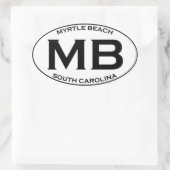 MB - Myrtle Beach, Zuid-Carolina Ovale Sticker (Tas)