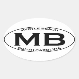 MB - Myrtle Beach, Zuid-Carolina Ovale Sticker