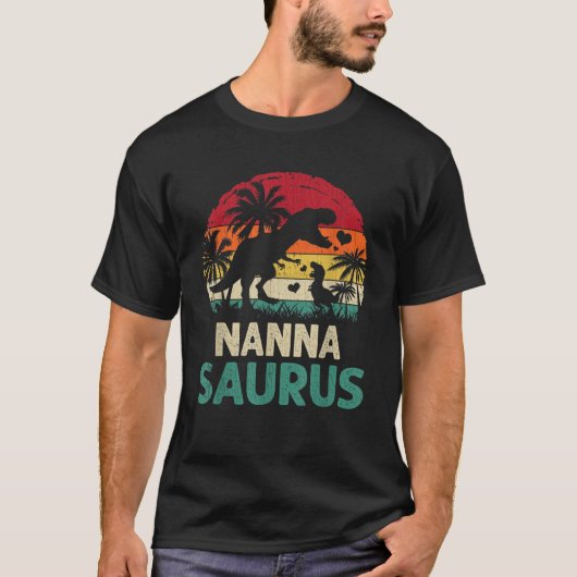mb  Nanna Saurus Grappig Dino Vaderdag Mo T-shirt (Voorkant)