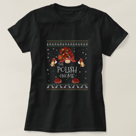 mb Poolse Kabouter Buffalo Plaid Kerstlicht Lelijk T-shirt (Design voorkant)