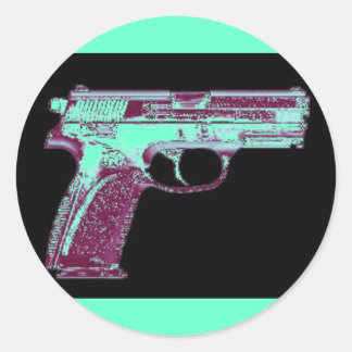 MB Roze Pistool Stickers