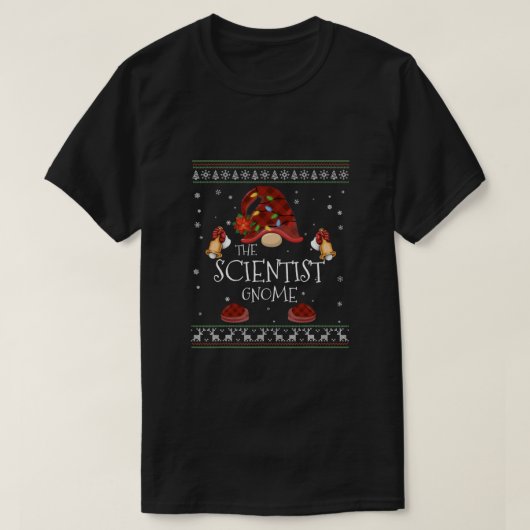 mb: Scientist Gnome Buffalo met kerstlicht U T-shirt (Design voorkant)