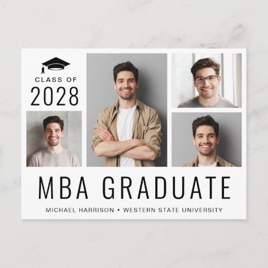 MBA 5 Fotomastergraad Afstuderen Aankondigingskaart (Voorkant)