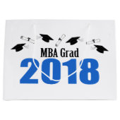 MBA Afstudeerder 2018 Afstuderen Gift Bag (blauw) Large Cadeautasje (Voorkant)