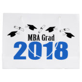 MBA Afstudeerder 2018 Afstuderen Gift Bag (blauw) Large Cadeautasje (Achterkant)