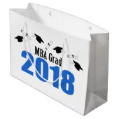 MBA Afstudeerder 2018 Afstuderen Gift Bag (blauw) Large Cadeautasje (Achterkant Gekanteld)