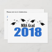 MBA Afstudeerder 2018 Briefkaart Uitnodigen (Blue  (Voorkant / Achterkant)