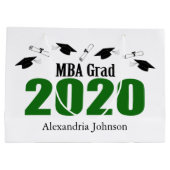 MBA Afstudeerder 2020 Afstuderen Gift Bag (Groen) Groot Cadeauzakje (Achterkant)