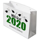 MBA Afstudeerder 2020 Afstuderen Gift Bag (Groen) Groot Cadeauzakje (Achterkant Gekanteld)
