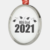 MBA Afstudeerder 2021 Petten en diploma's (zwart) Metalen Ornament (Links)